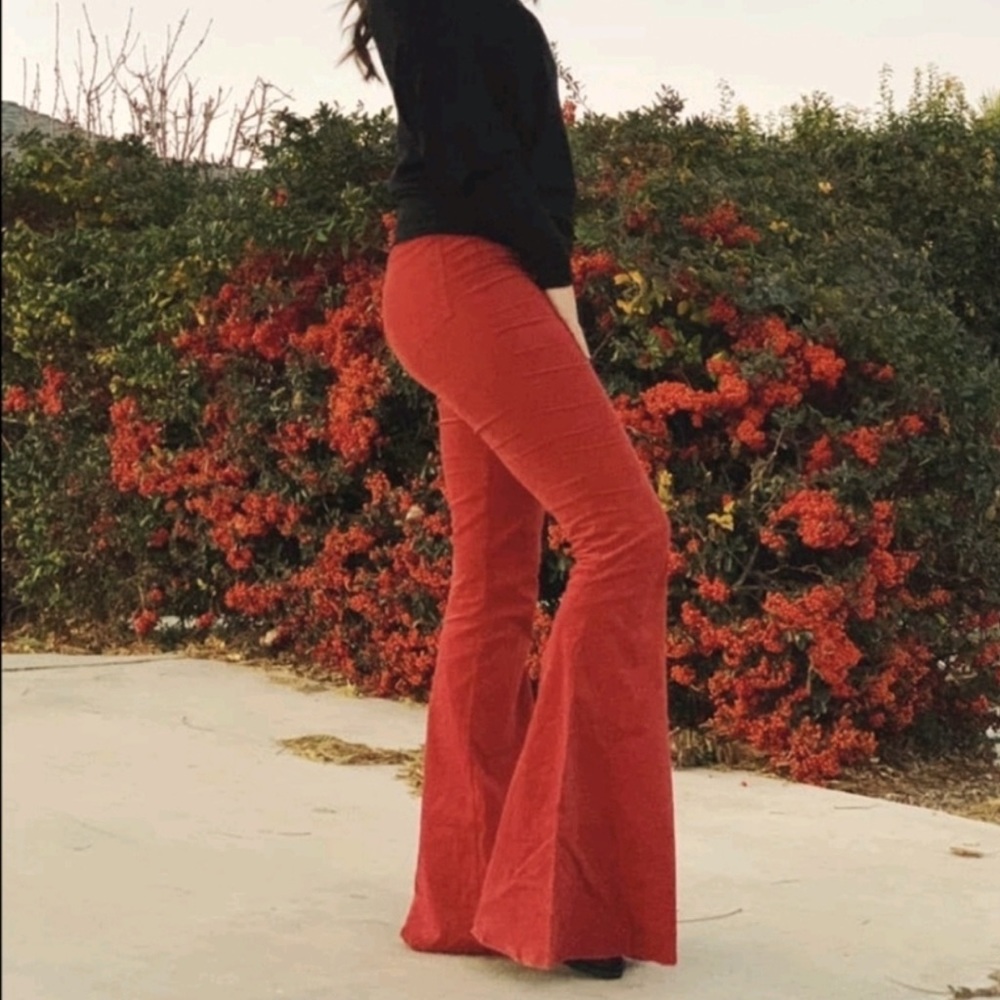 Free People CRVY High-Rise Lace-Up Flare Jeans